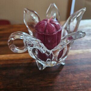 gorgeous riekes chalet Canada lead crystal art glass candle holder